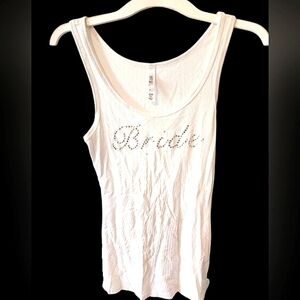 EUC Gilligan & Omalley Tank Top Embellished "Bride"